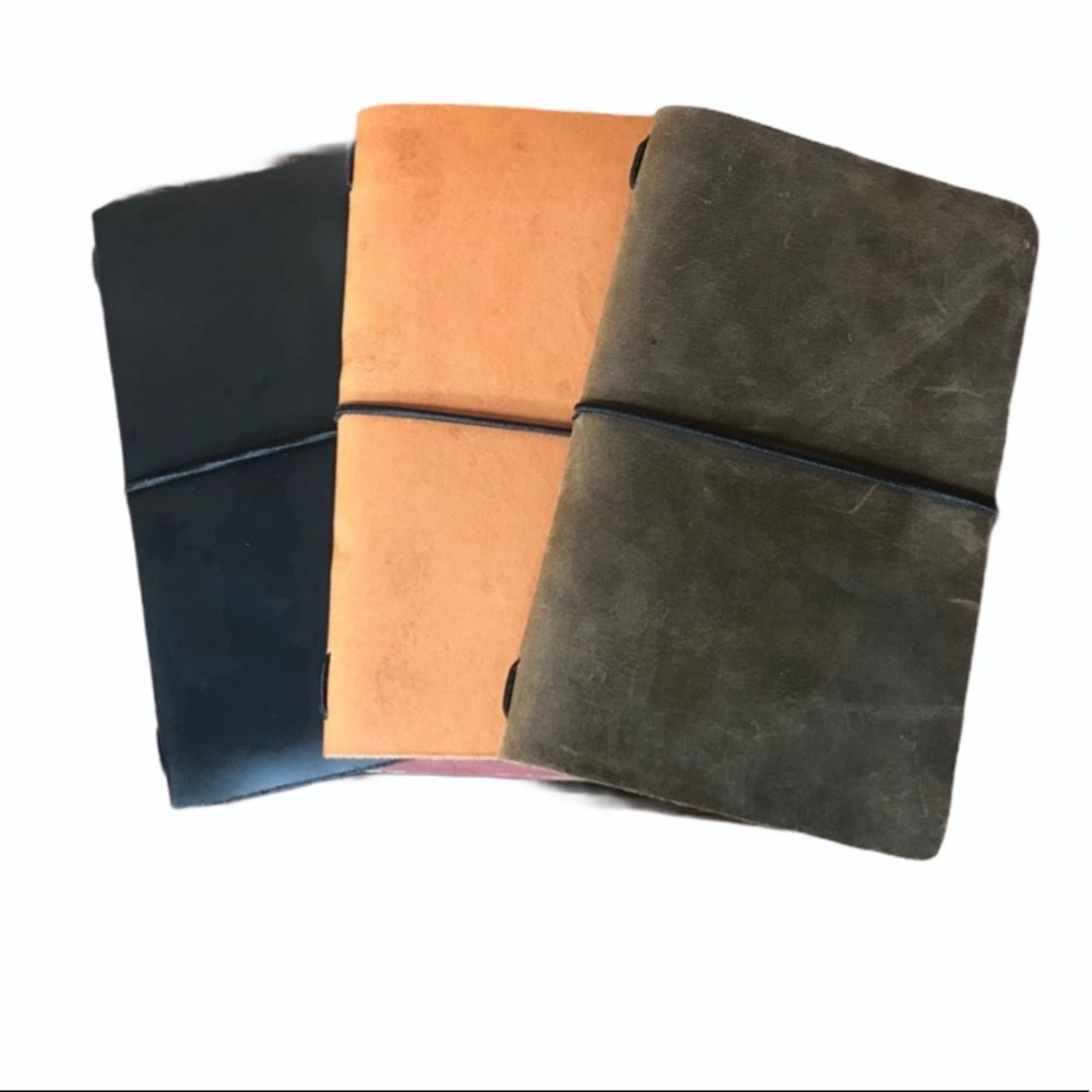 Handcrafted leather journal leather journal cover 6.25”x4”